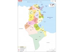 Tunisia Political Map - Digital File