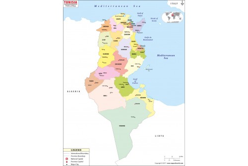 Tunisia Political Map