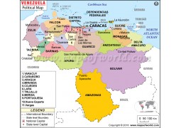 Venezuela Political Map - Digital File