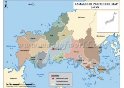 Yamaguchi Prefectures Map - Digital File