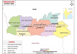 Meghalaya District Map - Digital File