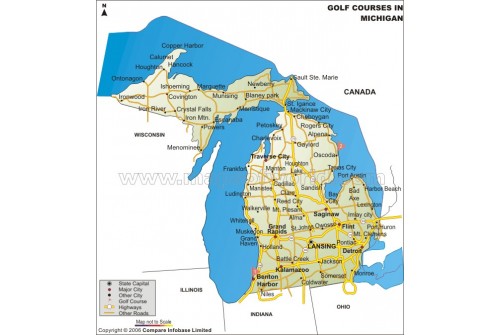 Michigan Golf Courses Map