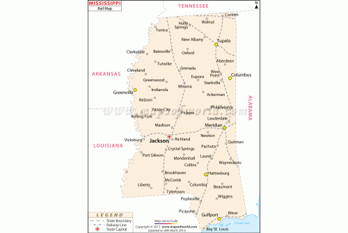 Mississippi Rail Map