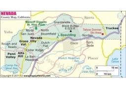 Nevada County Map, California - Digital File