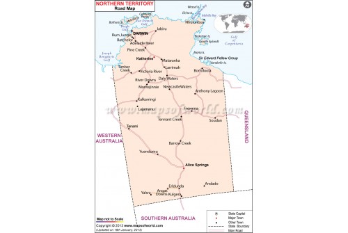 Northern Territory Road Map