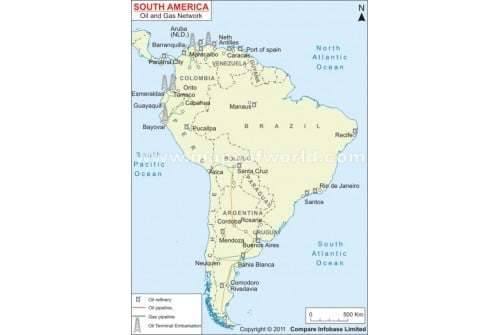 South America Oil and Gas Network Map