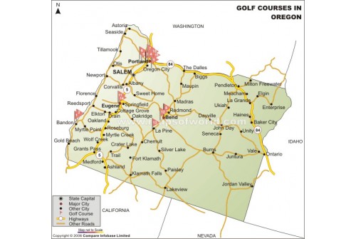 Oregon State Golf Course Map
