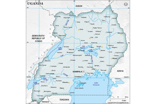 Uganda Dark Green Map