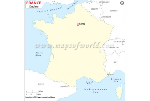 France Outline Map 