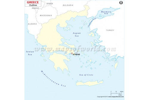 Greece Outline Map 