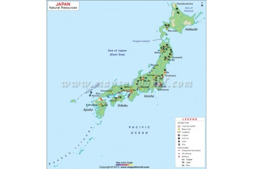 Japan Natural Resources Map
