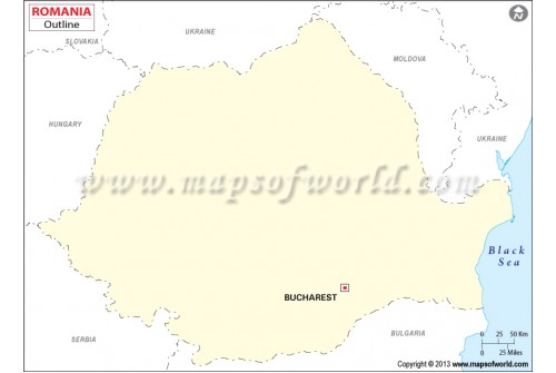 Romania Outline Map