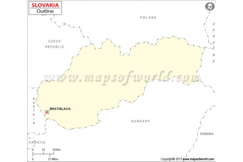 Slovakia Outline Map