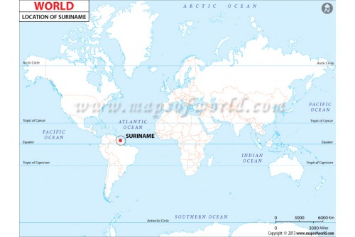 Suriname Location Map