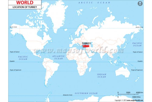 Turkey Location on World Map