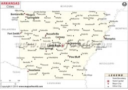 Arkansas Map with Cities - Digital File
