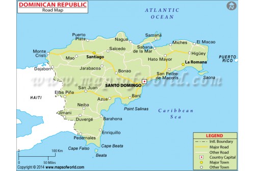 Dominican Republic Road Map