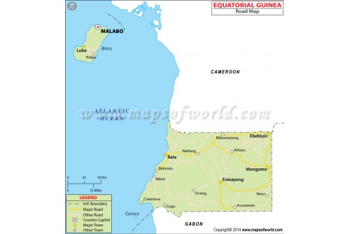 Equatorial Guinea Road Map