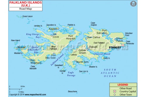 Falkland Island Road Map