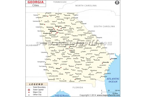 Georgia Map with Cities