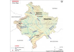 Kosovo River Map - Digital File