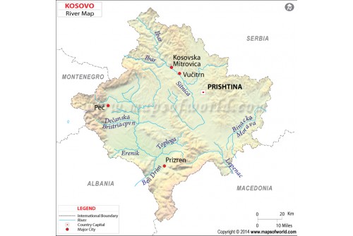 Kosovo River Map