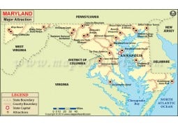 Maryland Major Attraction Map - Digital File