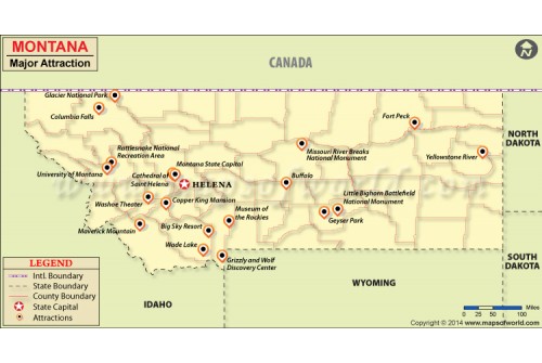 Montana Major Attraction Map