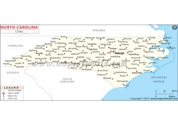 Map of North Carolina Cities - Digital File
