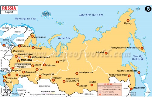 Russia Airport Map
