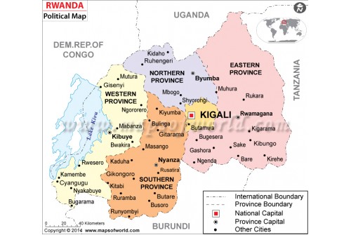 Rwanda Political Map 