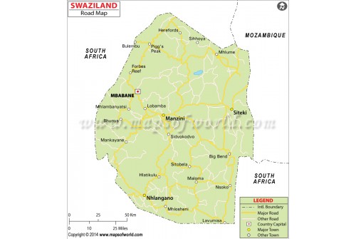 Swaziland Road Map
