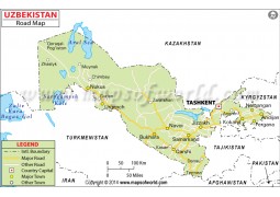 Uzbekistan Road Map - Digital File
