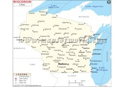 Map of Wisconsin Cities - Digital File