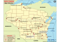 Wisconsin Major Attraction Map - Digital File