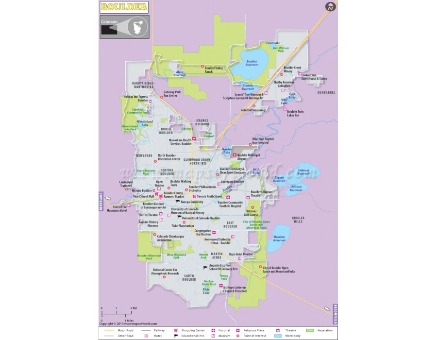 Buy Printed Boulder City Map