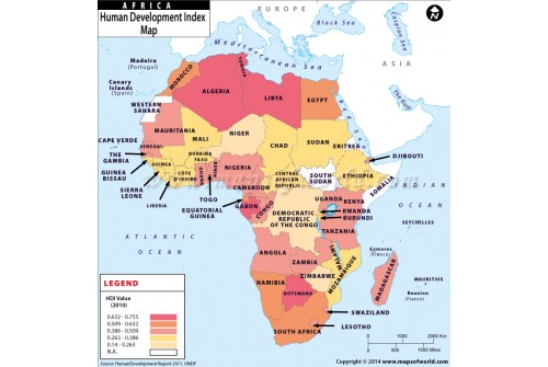 Human Development Index Map of Africa