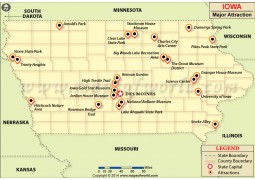 Iowa Major Attraction Map - Digital File