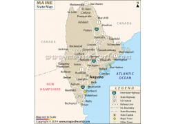 Maine State Map  - Digital File