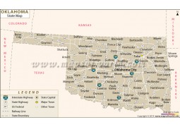 Oklahoma State Map  - Digital File
