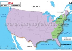 US Original 13 Colonies Map - Digital File