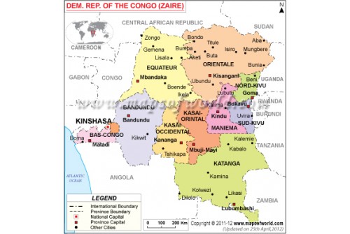 Democratic Republic of the Congo Political Map