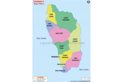 Dominica Spanish Map