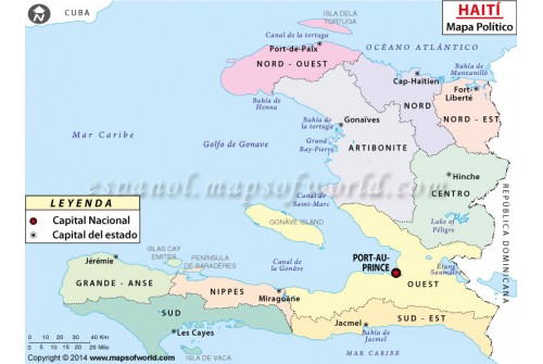 Haiti Map in Spanish