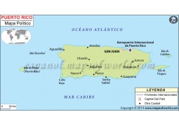 Puerto Rico Map in Spanish - Digital File