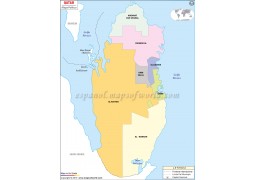 Qatar Map in Spanish - Digital File