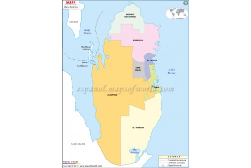 Qatar Map in Spanish