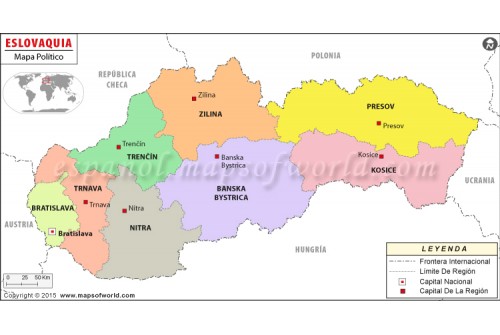 Slovakia Map in Spanish