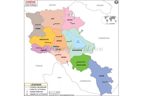 Armenia Map in French