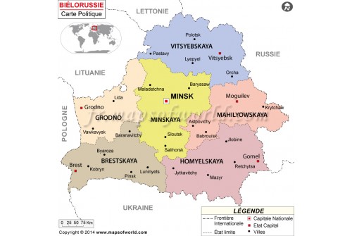 Belarus Map in French